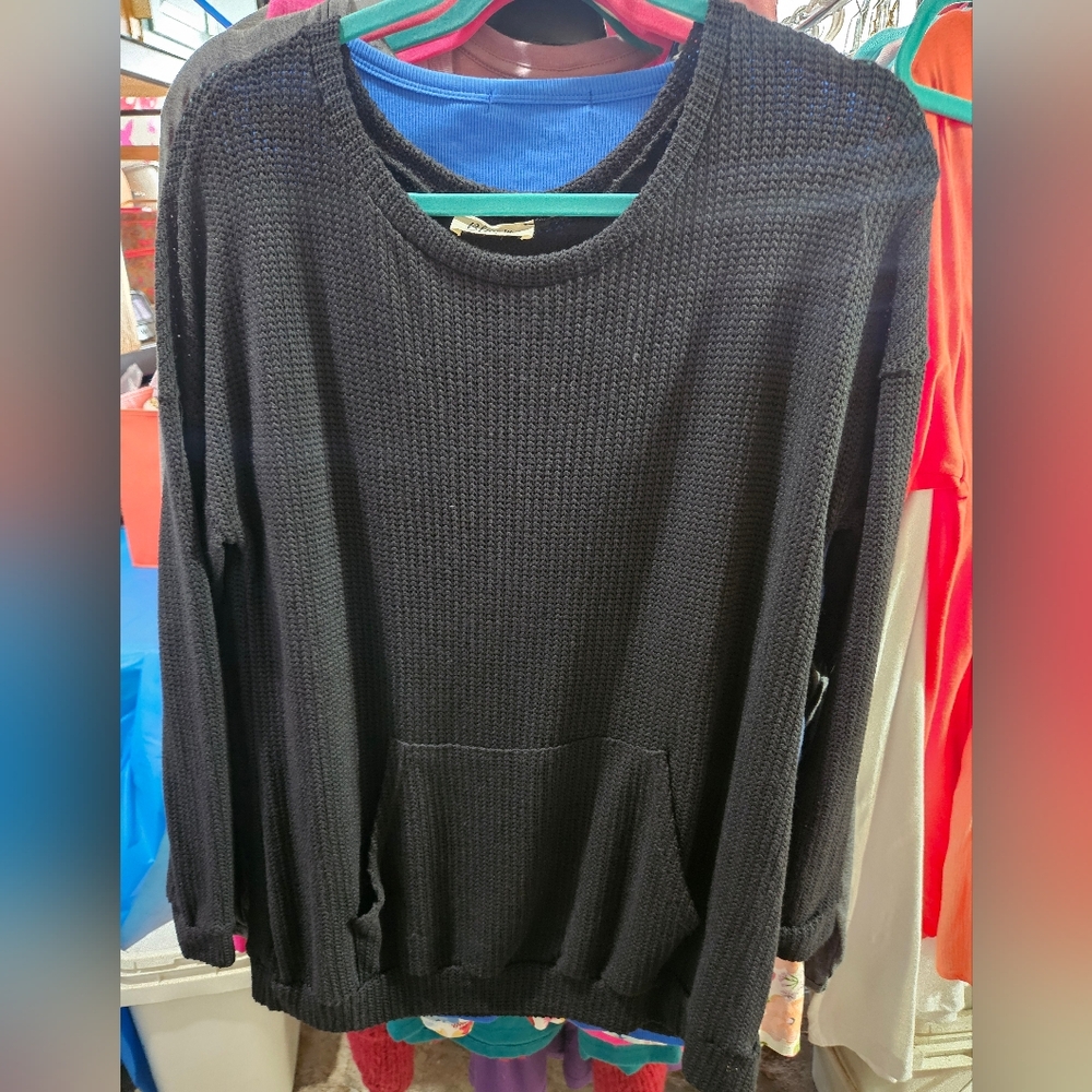 Blumin knit sweater with kangaroo pockets!